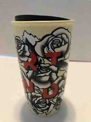 Starbucks 2017 Portland Rose Ceramic Double Wall Travel Mug Tumbler 12 Oz - Sold on eBay Aug 25, 2021 for $30.00