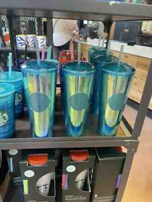 NEW - LIMITED EDITION Starbucks Tumbler -Iridescent Blue -24oz. -Cold Cup -Venti - Sold on eBay Aug 17, 2021 for $32.50