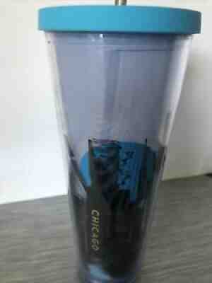 Starbucks Chicago Cityscape Acrylic Cold Cup Tumbler Venti 24oz Straw NWT - Sold on eBay Aug 01, 2021 for $32.49