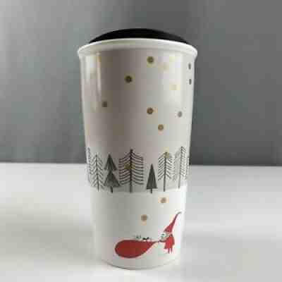 Starbucks 2018 Ceramic Santa Christmas Holiday Travel Tumbler Mug w/Lid - 12 oz. - Sold on eBay Aug 12, 2021 for $14.99