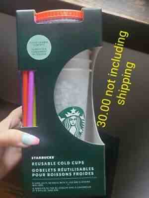 Starbucks Summer 2021 Confetti Color Changing Reusable Cold Cup Set of 5 - Sold on eBay Jul 14, 2021 for $11.00