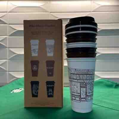 Ltd Starbucks Pike Place Market Collection Reusable 6 16oz hot cups (boxed/new) - Sold on eBay Aug 10, 2021 for $19.00