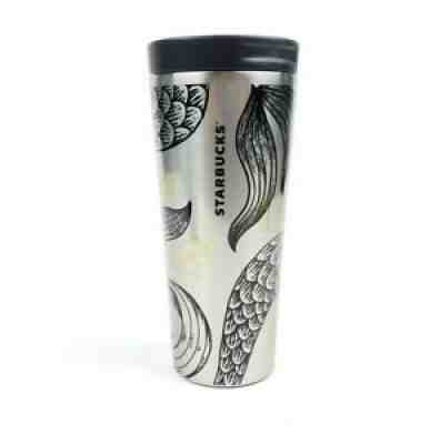 Starbucks Coffee Stainless Steel 2016 Tumbler Mug w/Mermaid Tail & Gold Crowns - Sold on eBay Jul 29, 2021 for $25.89