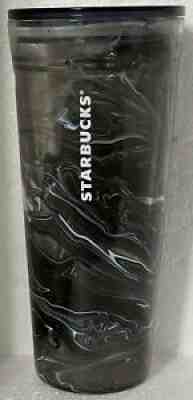 STARBUCKS 20 Oz. Recycled Glass VENTI Cold Cup Tumbler BLACK MARBLE WAVES Rare - Sold on eBay Jul 24, 2021 for $82.00