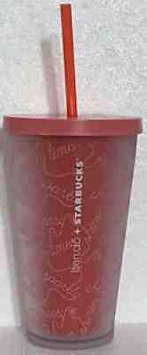 2018 STARBUCKS 16 oz. Cold Cup Tumbler PINK Holiday BAN.DO Limited Edition Rare - Sold on eBay Jul 24, 2021 for $20.50