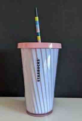 NWT 2018 Starbucks Pink Pleated 16oz Grande Tumbler Cold Cup - Sold on eBay Aug 08, 2021 for $25.50