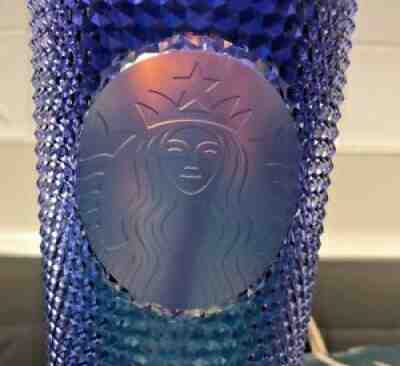 Summer 2021 Starbucks Blue Ombre Bling Studded Cold Cup Tumbler 24oz VHTF - Sold on eBay Sep 14, 2021 for $32.00