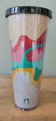 Starbucks 2018 Holiday Sand Flow Glitter Cold Cup Tumbler Venti 24 oz - Sold on eBay Jul 16, 2021 for $5.90