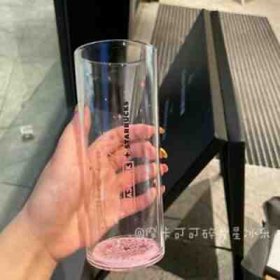 2021 NEW Starbucks Blackpink co-branded Pink Glitter Glass Drinking Cup 414ml - Sold on eBay Sep 06, 2021 for $33.00