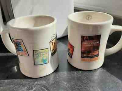 Rare STARBUCKS 2003 Barista Air Mail Stamp 16 oz Diner Coffee Mug Cup SET of 2 - Sold on eBay Aug 25, 2021 for $40.00