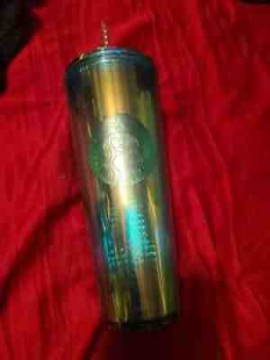 NWT Starbucks Turquoise Teal Blue Iridescent Dome Lid Tumbler Summer 2021 - Sold on eBay Sep 08, 2021 for $15.50