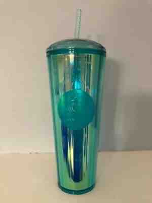 Starbucks 2021 Summer Turquoise Teal Blue Iridescent Kaleidoscope Tumbler - Sold on eBay Jul 07, 2021 for $34.95