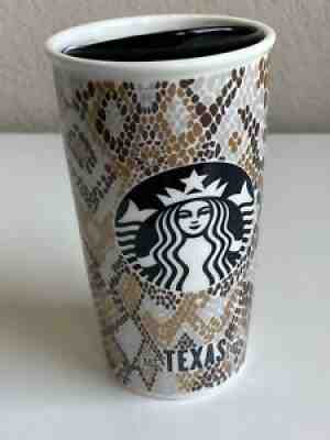 Starbucks 2015 Texas Brown Silver Gold Snake Skin Print 12oz Tumbler Rattlesnake - Sold on eBay Sep 14, 2021 for $46.95