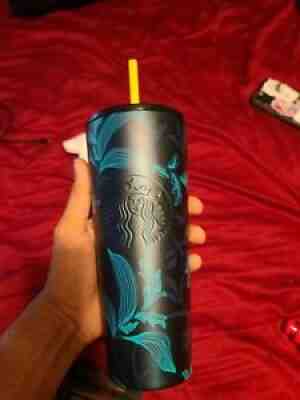 Starbucks Fall 2021 Venti (24 Oz) Vacuum Insulated Tumbler Teal Floral NIH! - Sold on eBay Sep 04, 2021 for $25.00