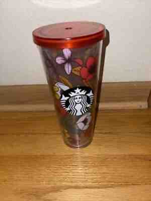 STARBUCKS Acrylic VENTI Cold Cup Tumbler POPPY FLOWERS Red Yellow Orange 24 Oz. - Sold on eBay Aug 09, 2021 for $149.99