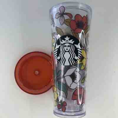 STARBUCKS Poppy Flowers VENTI Acrylic Cup Tumbler Red Yellow Orange 24oz EUC - Sold on eBay Aug 28, 2021 for $149.98