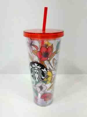 STARBUCKS Acrylic VENTI Cold Cup Tumbler POPPY FLOWERS Red Yellow Orange 24 Oz. - Sold on eBay Jul 24, 2021 for $131.25