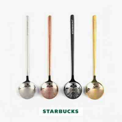 4X Limited Edition Starbucks Coffee Spoons Mug Stainless Steel Bar Cup Spoon Set - Sold on eBay Sep 11, 2021 for $10.59