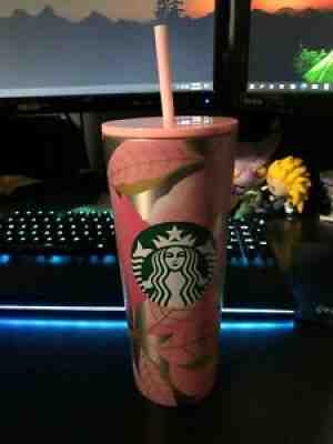 New Starbucks Christmas Holiday 2020 Tumbler Pink Green Poinsettia Flowers Cup - Sold on eBay Aug 09, 2021 for $50.00