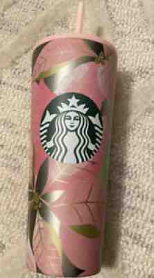 Starbucks Holiday 2020 Tumbler Pink green poinsettias flowers Cup Christmas - Sold on eBay Jun 19, 2021 for $34.99
