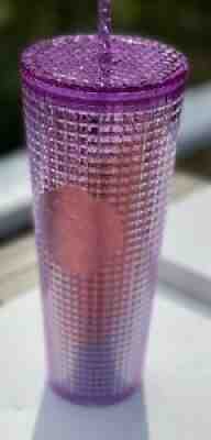 2021 STARBUCKS 24 Oz Acrylic VENTI Cold Cup Tumbler PURPLE RED STUDDED GRID New - Sold on eBay Sep 12, 2021 for $31.00
