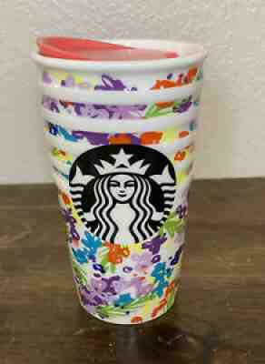 2016 Starbucks Coffee Floral Ceramic Travel Tumblr mug 10oz - Sold on eBay Jun 28, 2021 for $23.00
