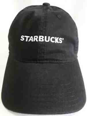 Starbucks Employee Worker Uniform Strapback Black White Script Hat Cap - Sold on eBay Sep 13, 2021 for $11.97