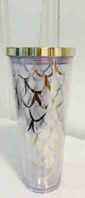 Starbucks Gold Tumbler Gold Mermaid Scales 24 oz Cold Cup 2016 Tall EUC - Sold on eBay Jul 14, 2021 for $34.99