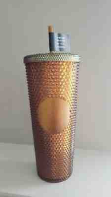 Starbucks Limited Edition 2021 50th Anniversary Honeycomb Gold Studded Cold Cup - Sold on eBay Jul 19, 2021 for $39.99
