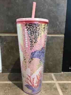 New Starbucks Summer 2021 Coral Reef Cold Cup 24oz Tumbler - Sold on eBay Sep 12, 2021 for $26.99
