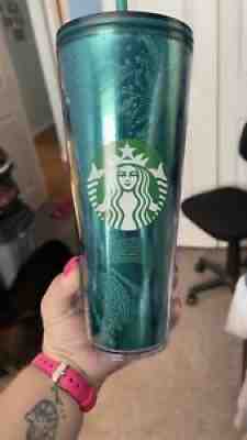 Starbucks Fall 2021 Emerald Sparkle Green Glitter 24 oz Tumbler Cold Cup - Sold on eBay Aug 31, 2021 for $20.00