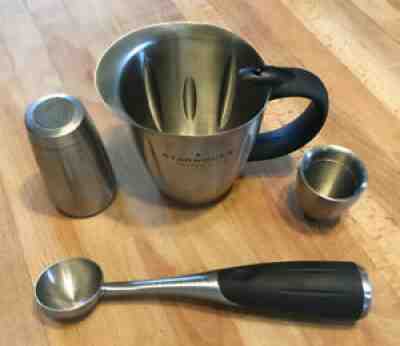 vtg STARBUCKS Barista Stainless Steel Tools Accessories Set 4 pcs