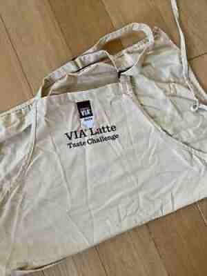 starbucks Coffee Via Latte Taste Test Apron Barista - Beige Rare - Sold on eBay Jul 31, 2021 for $30.00