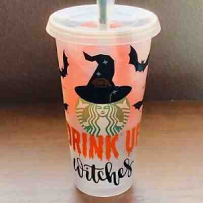 Halloween Drink Up Witches Customized Starbucks Reusable Cold tumbler cup - Sold on eBay Sep 09, 2021 for $18.00