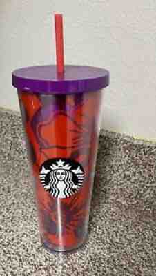 Starbucks Red Purple Floral Acrylic Cold Cup Venti Tumbler 24 OZ Black Logo raee - Sold on eBay Jun 30, 2021 for $49.99