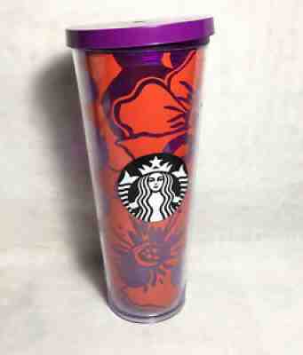 Starbucks 2014 Red Purple Floral Acrylic Cold Cup Tumbler 24 Oz - Sold on eBay Jun 29, 2021 for $32.80