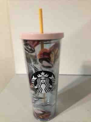 peony starbucks floral 24 oz venti tumbler cold cup 2019 pre-owned - Sold on eBay Jul 01, 2021 for $91.00