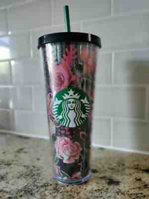 Rare Starbucks Ban.do Midnight Flower Floral Cold Beverge 24 oz Venti Tumbler - Sold on eBay Aug 04, 2021 for $127.50