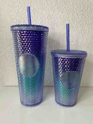 Starbucks Purple & Blue Iridescent Bling OmbrÃ© Studded Venti and Grande Tumblers