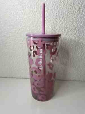Rare Starbucks Pink Leopard Glass Cold CupTumbler, 18oz, Summer 2 2021 - Sold on eBay Jul 01, 2021 for $38.99