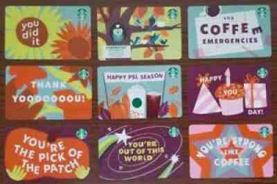 Starbucks Card #6194 - 9-Card Fall Set 2021 BC - Sold on eBay Sep 07, 2021 for $7.25