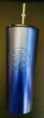 Starbucks Stainless Steel Cold Cup Tumbler 16 oz Blue ( Lid With Straw) - Sold on eBay Jul 05, 2021 for $26.20