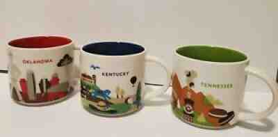 Starbucks Mug Lot Of 3 Tennessee Oklahoma Kentucky YAH 14oz You Are Here 2014-16 - Sold on eBay Aug 07, 2021 for $29.95