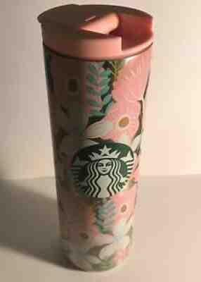 STARBUCKS STAINLESS WITH PINK AND WHITE FLORAL TUMBLER 16 FL. OZ. - Sold on eBay Aug 24, 2021 for $12.00