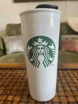 Starbucks Mermaid Travel Tumbler Mug White Ceramic With Plastic Lid 16 Oz 2014 - Sold on eBay Jul 20, 2021 for $29.00