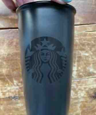 Starbucks 2015 Black Matte 12 oz Ceramic Coffee Travel Mug Tumbler Cup Lid - Sold on eBay Aug 30, 2021 for $14.00