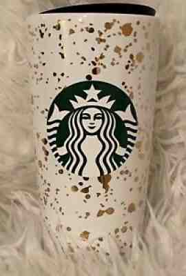 *BRAND NEW* Starbucks Holiday 2019 ð??? White & Gold Ceramic Travel Mug, 12oz - Sold on eBay Sep 15, 2021 for $21.50