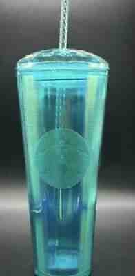 Starbucks 2021 Summer Turquoise Teal Blue Iridescent Kaleidoscope Tumbler 24 oz - Sold on eBay Jul 09, 2021 for $18.50
