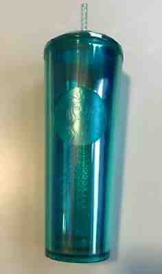 Starbucks Turquoise Teal Blue Iridescent Dome Lid Tumbler Summer 2021 NEW - Sold on eBay Jul 15, 2021 for $30.99
