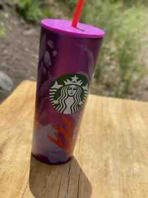 Starbucks Summer 2021 Purple Coral Reef metal Venti 24 oz cold cup Tumbler NEW! - Sold on eBay Jul 14, 2021 for $38.00